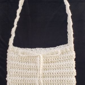 Beautiful white crochet tote style bag